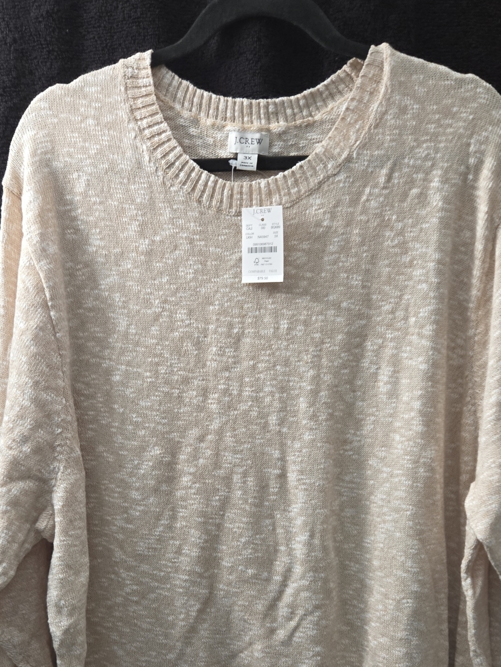 J. Crew Beige Marled Crewneck Sweater